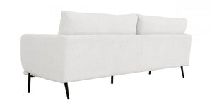 Homeroots Modern 77" White And Black Fabric Loveseat   480892