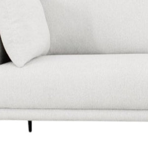 HomeRoots Modern 77" White and Black Fabric Loveseat - Stylish, Durable, Comfortably Seats 2 with Metal Legs 480892