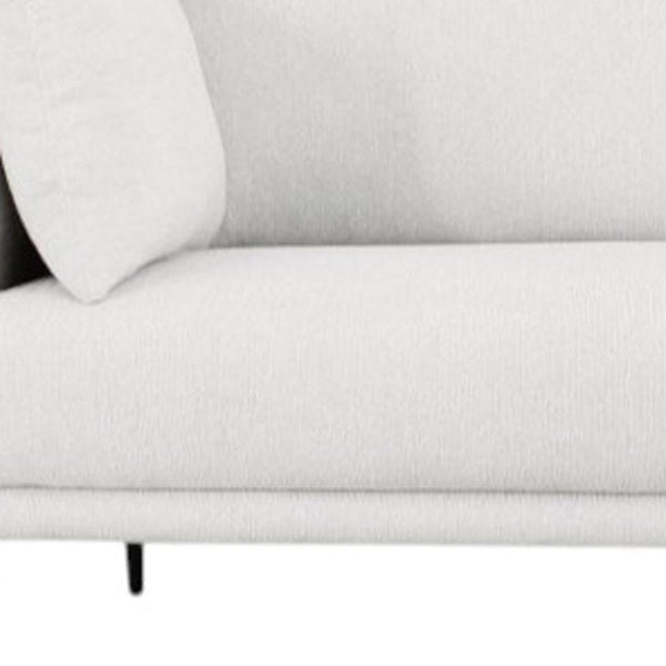 HomeRoots Modern 77" White and Black Fabric Loveseat - Stylish, Durable, Comfortably Seats 2 with Metal Legs 480892