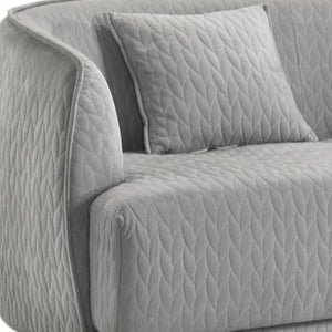 HomeRoots Modern Curved Back Loveseat in Light Gray - Cozy Quilted Upholstery with Supportive Design & Pillows 480893