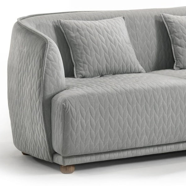 Homeroots Modern 68" Light Gray Curved Back Quilted Loveseat   480893