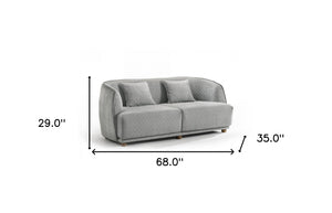 Homeroots Modern 68" Light Gray Curved Back Quilted Loveseat   480893