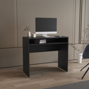 English Elm Computer Desk Sleek Engineered Wood Compact Design with Single Shelf, Durable, Easy Assembly, Eco-Friendly Black 40.16 L x 23.23 W x 3.94 H B097P250846