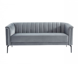 Homeroots 76" Gray Sofa With Silver Legs   480906