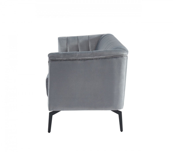 Homeroots 76" Gray Sofa With Silver Legs   480906