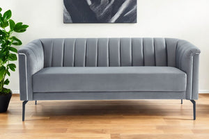 Homeroots 76" Gray Sofa With Silver Legs   480906