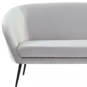 Homeroots 75" Light Gray Sofa With Black Legs   480908