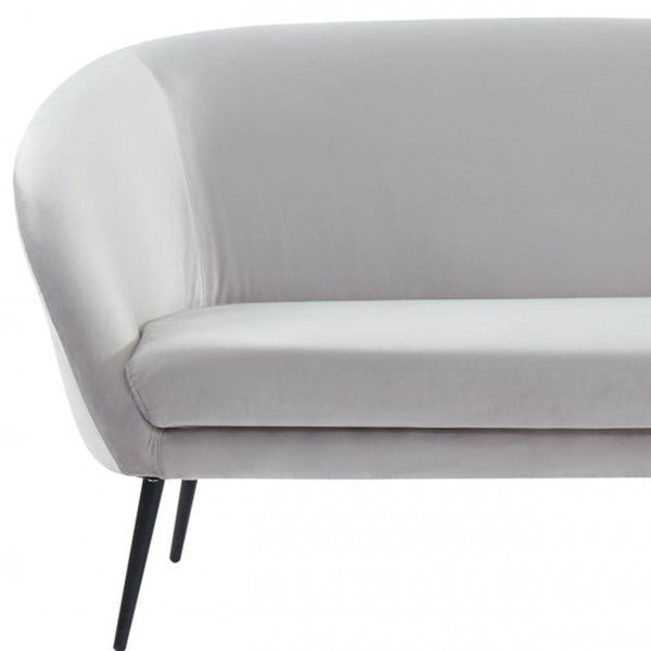 Homeroots 75" Light Gray Sofa With Black Legs   480908