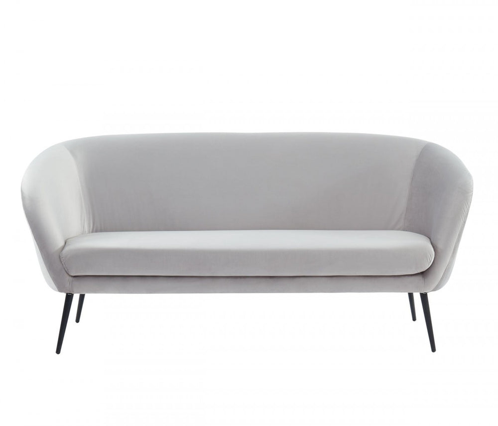 Homeroots 75" Light Gray Sofa With Black Legs   480908