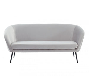 Homeroots 75" Light Gray Sofa With Black Legs   480908