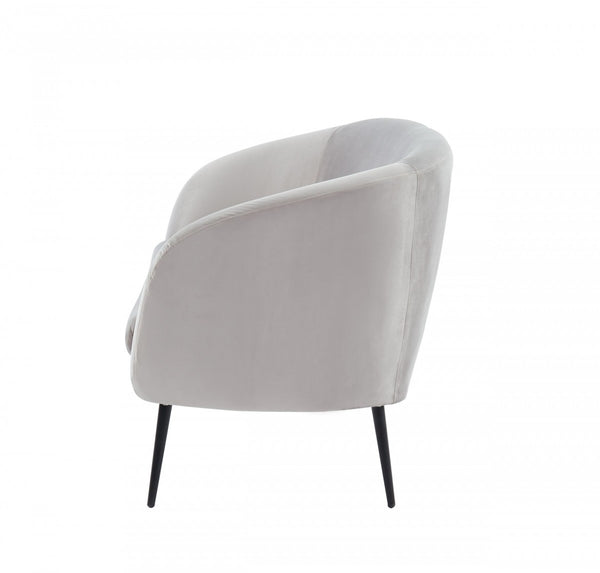 Homeroots 75" Light Gray Sofa With Black Legs   480908