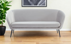 Homeroots 75" Light Gray Sofa With Black Legs   480908
