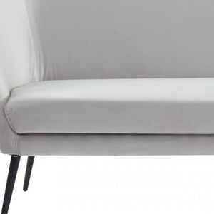 Homeroots 75" Light Gray Sofa With Black Legs   480908