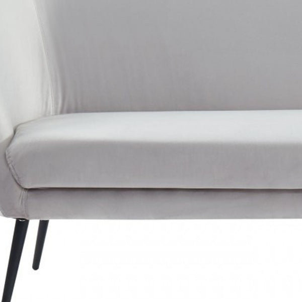 Homeroots 75" Light Gray Sofa With Black Legs   480908