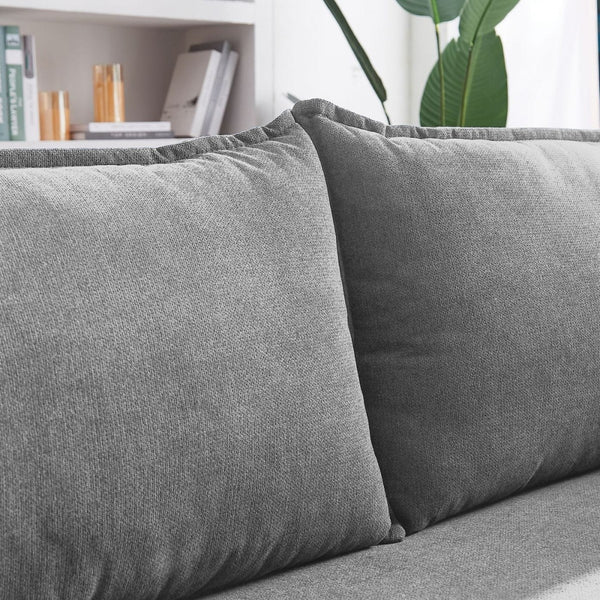 Homeroots 87" Gray Sofa With Black Legs   480910