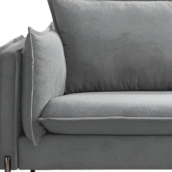Homeroots 87" Gray Sofa With Black Legs   480910