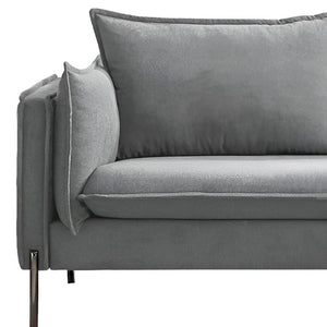 Homeroots 87" Gray Sofa With Black Legs   480910