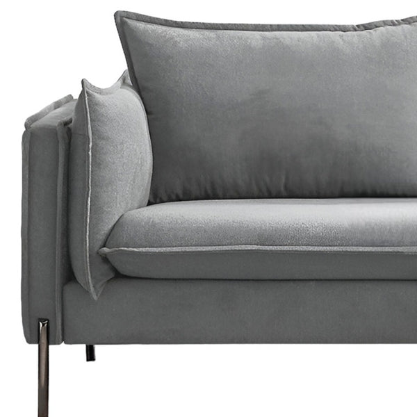 Homeroots 87" Gray Sofa With Black Legs   480910