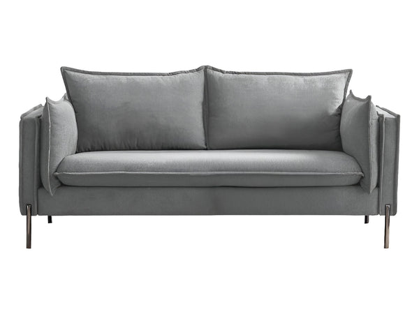 Homeroots 87" Gray Sofa With Black Legs   480910