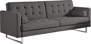 Homeroots 87" Gray Sleeper Sofa With Silver Legs   480911