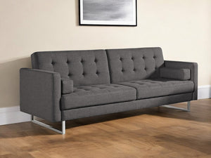 Homeroots 87" Gray Sleeper Sofa With Silver Legs   480911