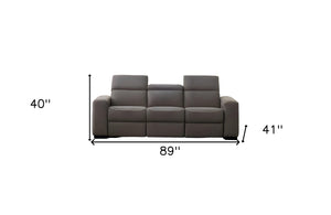 Homeroots 89" Brown Reclining Sofa With Black Legs   480912