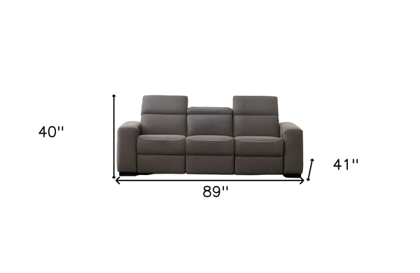 Homeroots 89" Brown Reclining Sofa With Black Legs   480912