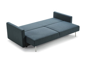 Homeroots 88" Blue Green Sleeper Sofa With Silver Legs   480913