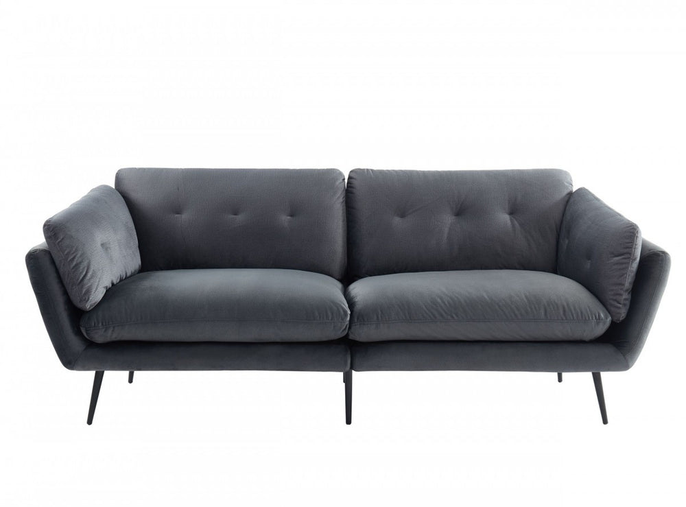 Homeroots 84" Dark Gray Sofa With Black Legs   480915