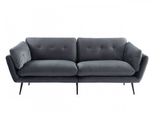Homeroots 84" Dark Gray Sofa With Black Legs   480915
