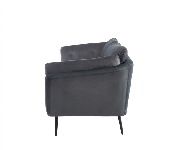 Homeroots 84" Dark Gray Sofa With Black Legs   480915