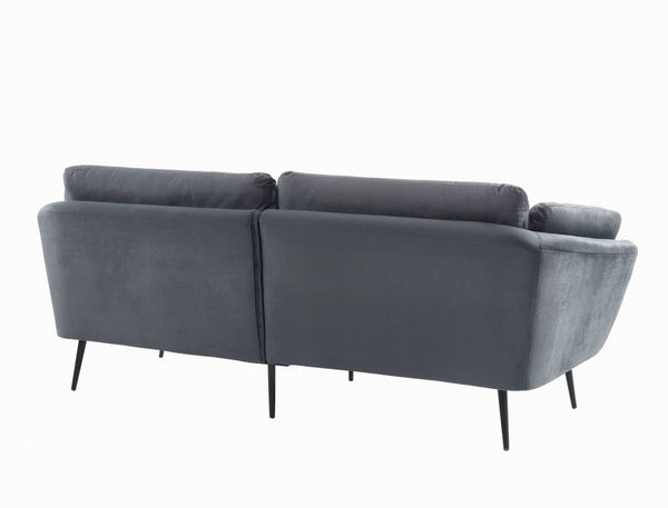 Homeroots 84" Dark Gray Sofa With Black Legs   480915