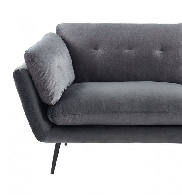Homeroots 84" Dark Gray Sofa With Black Legs   480915