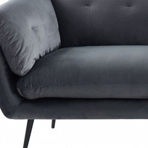 Homeroots 84" Dark Gray Sofa With Black Legs   480915