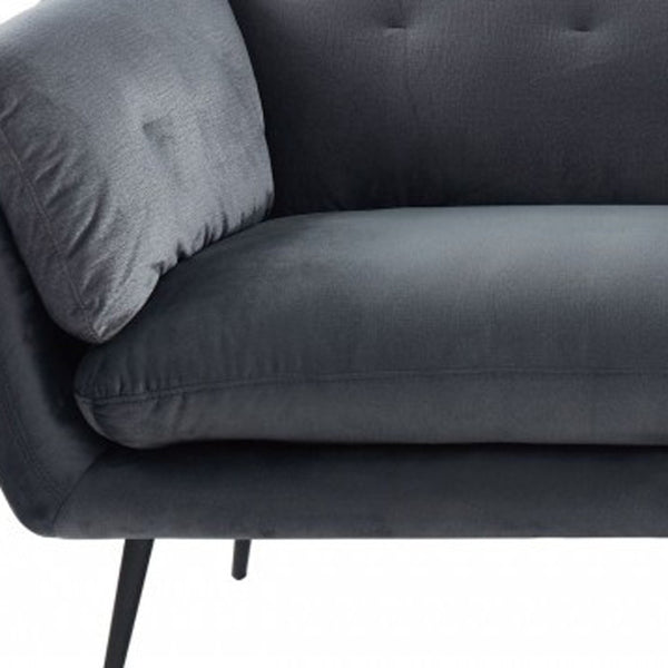 Homeroots 84" Dark Gray Sofa With Black Legs   480915