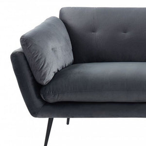 Homeroots 84" Dark Gray Sofa With Black Legs   480915