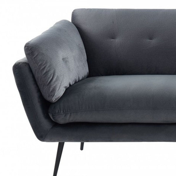 Homeroots 84" Dark Gray Sofa With Black Legs   480915