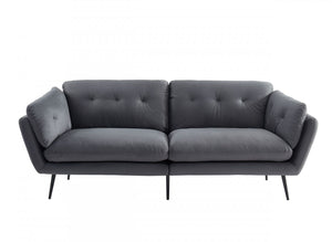 Homeroots 84" Gray Sofa With Black Legs   480916