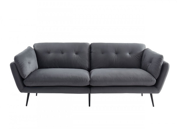 Homeroots 84" Gray Sofa With Black Legs   480916