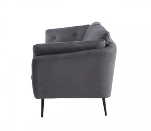 Homeroots 84" Gray Sofa With Black Legs   480916