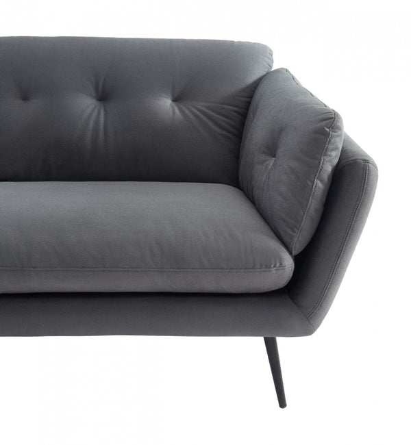 Homeroots 84" Gray Sofa With Black Legs   480916