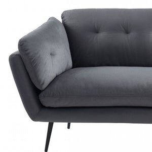 Homeroots 84" Gray Sofa With Black Legs   480916