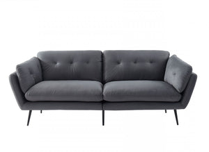Homeroots 84" Gray Sofa With Black Legs   480916