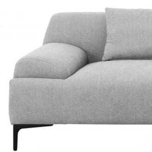 Homeroots 86" Gray Sofa And Toss Pillows With Black Legs   480922