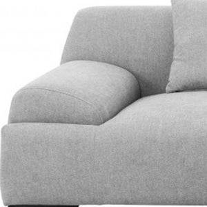 Homeroots 86" Gray Sofa And Toss Pillows With Black Legs   480922