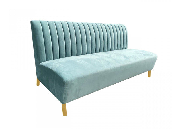 Homeroots 71" Light Gray Velvet Sofa With Gold Legs   480924