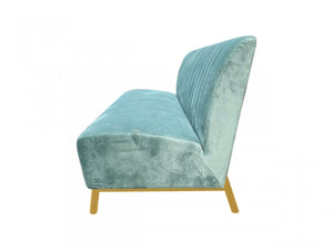 Homeroots 71" Light Gray Velvet Sofa With Gold Legs   480924