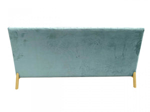 Homeroots 71" Light Gray Velvet Sofa With Gold Legs   480924