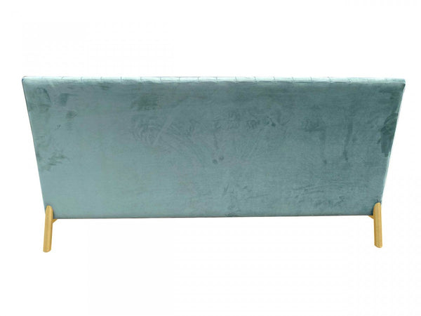 Homeroots 71" Light Gray Velvet Sofa With Gold Legs   480924