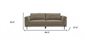 Homeroots 84" Beige Sofa With Black Legs   480929